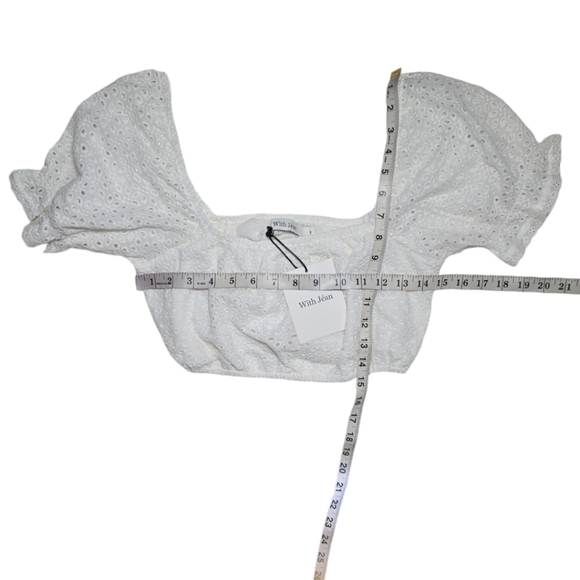 NWT With Jéan Darla Crop Eyelet Top Size S - Picture 8 of 8